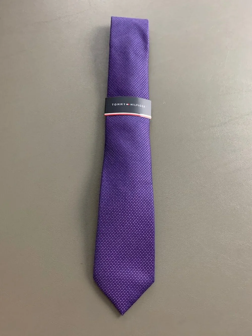 Tommy Hilfiger Men's 3'' Polyester Blend Neck Tie, Purple Juniper Textured